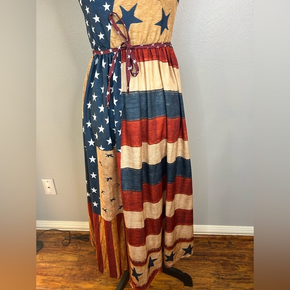 🇺🇸 Patriotic Rustic Americana Flag Maxi Dress – Size Medium 🇺🇸 - Picture 8 of 9